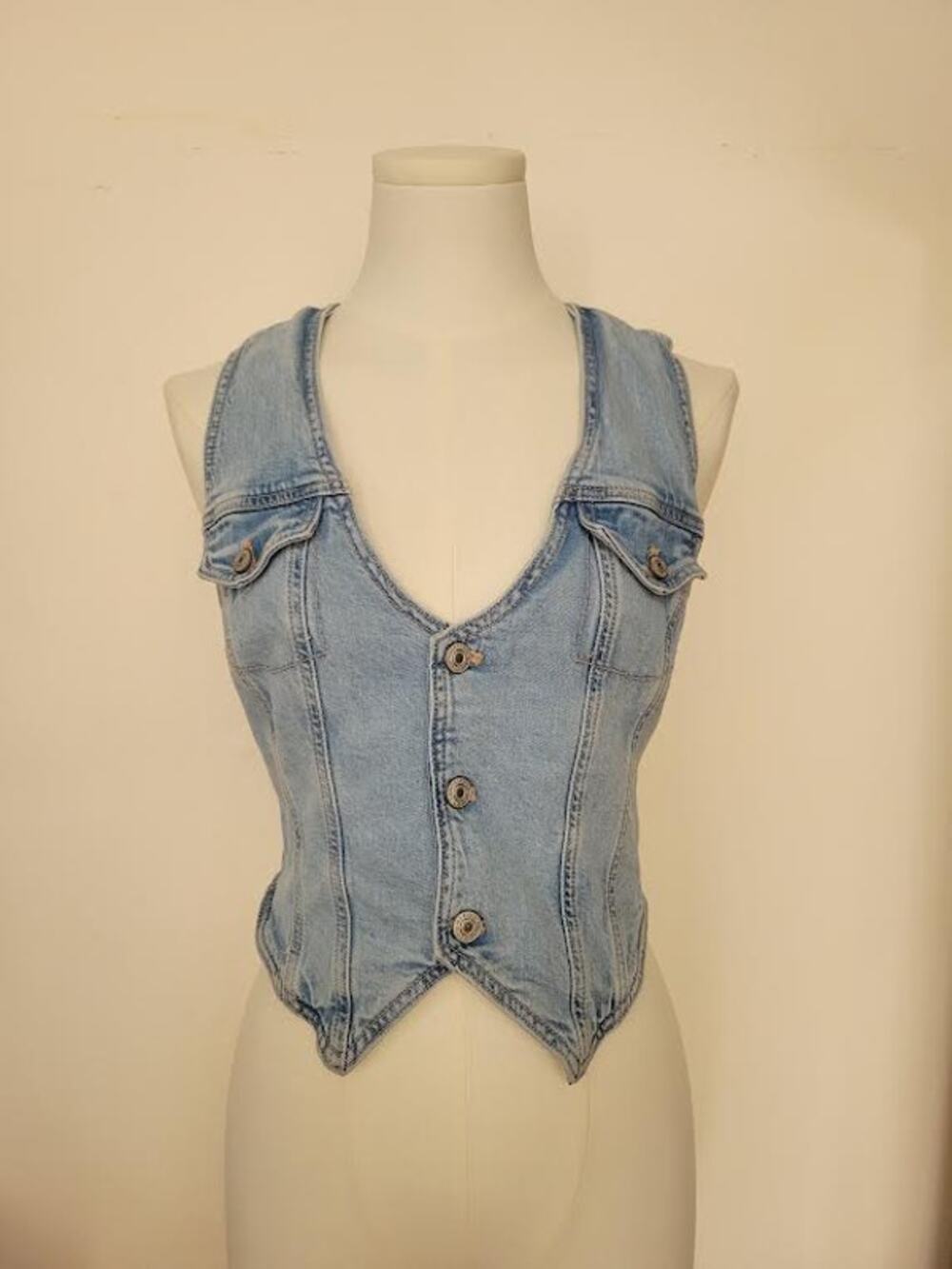 Country Cottagecore Lightwash Denim Vest